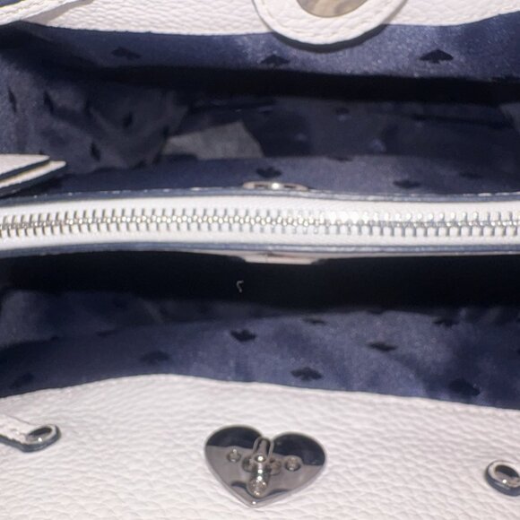 Kate Spade Marti Dark Denim Shoulder Bag with White Pebbled Leather Accents NWOT - Picture 3 of 12
